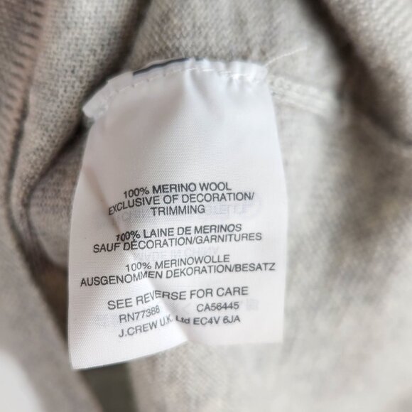 J. Crew 100% Merino Wool Gray Ruffled Tippi Turtleneck Sweater sz S Flawed - Picture 6 of 10